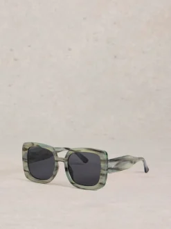 Blauw - White Stuff Oversized Square Sunglasses