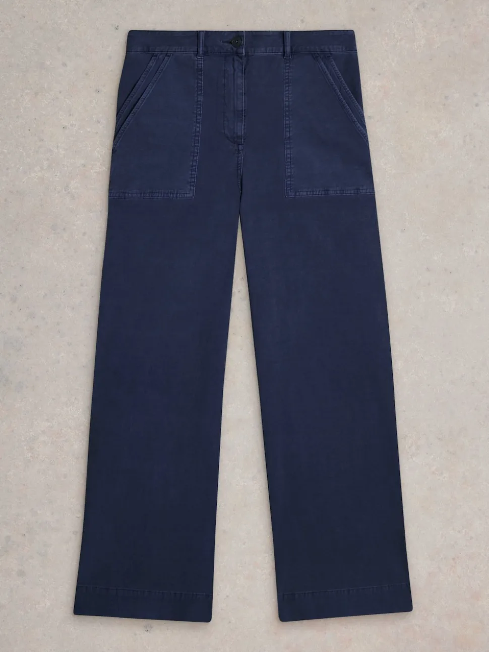 Blauw - White Stuff Twister Chino Wide Leg Trousers