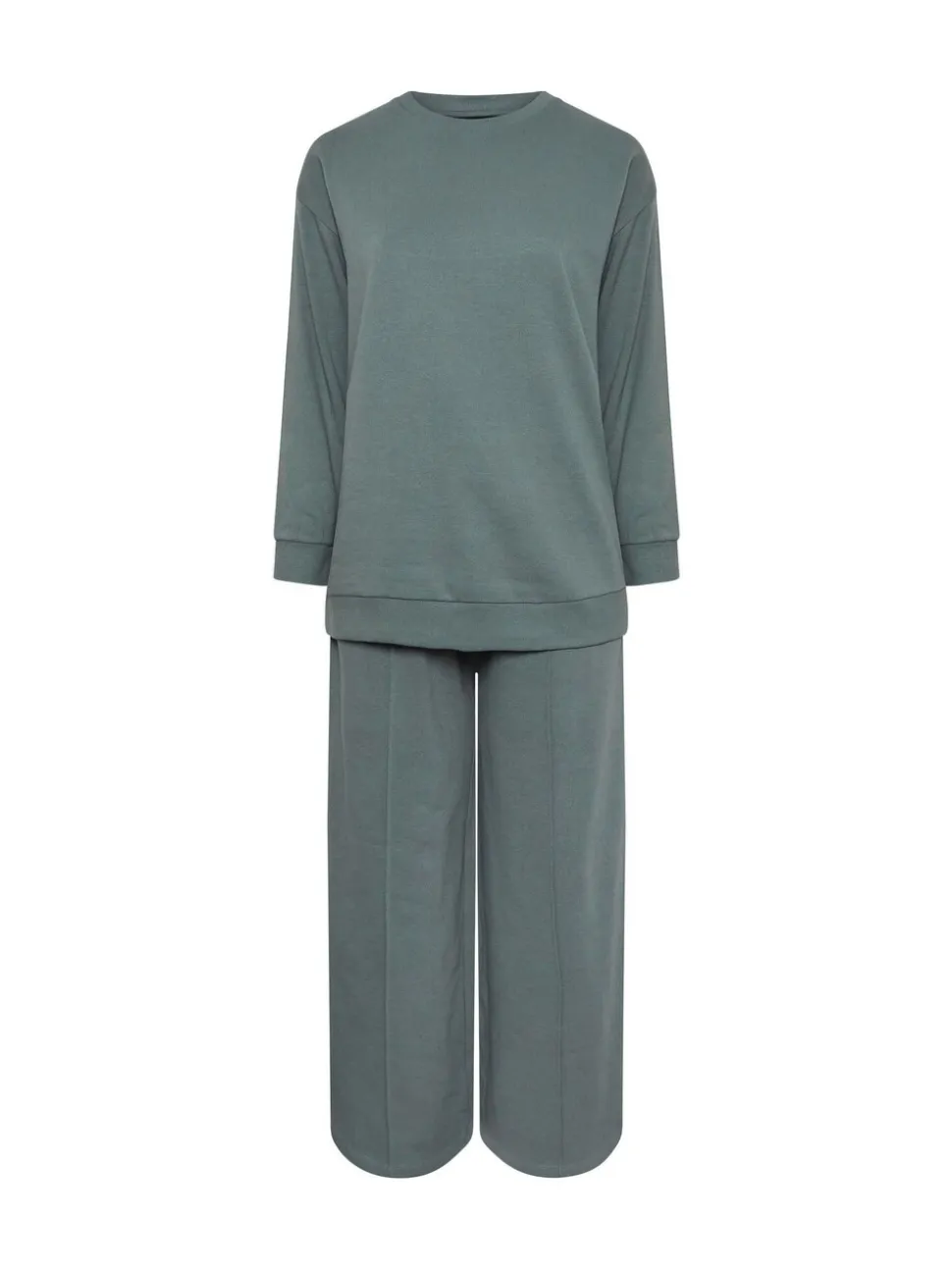 Blauw - Yours Curve Crew Neck Sweatshirt Joggers Set