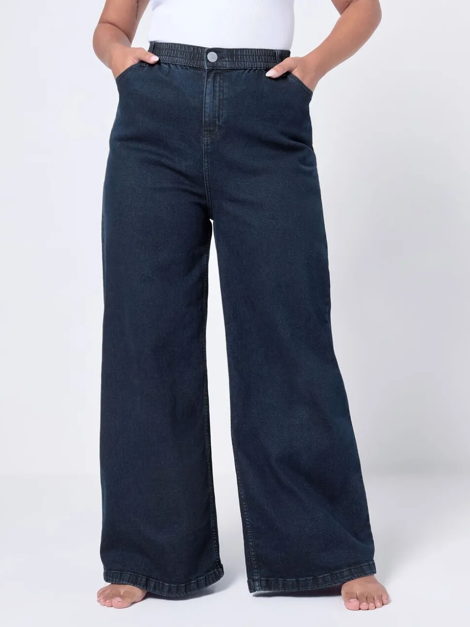 Blauw - Yours Curve Puddle Jeans met wijde pijpen