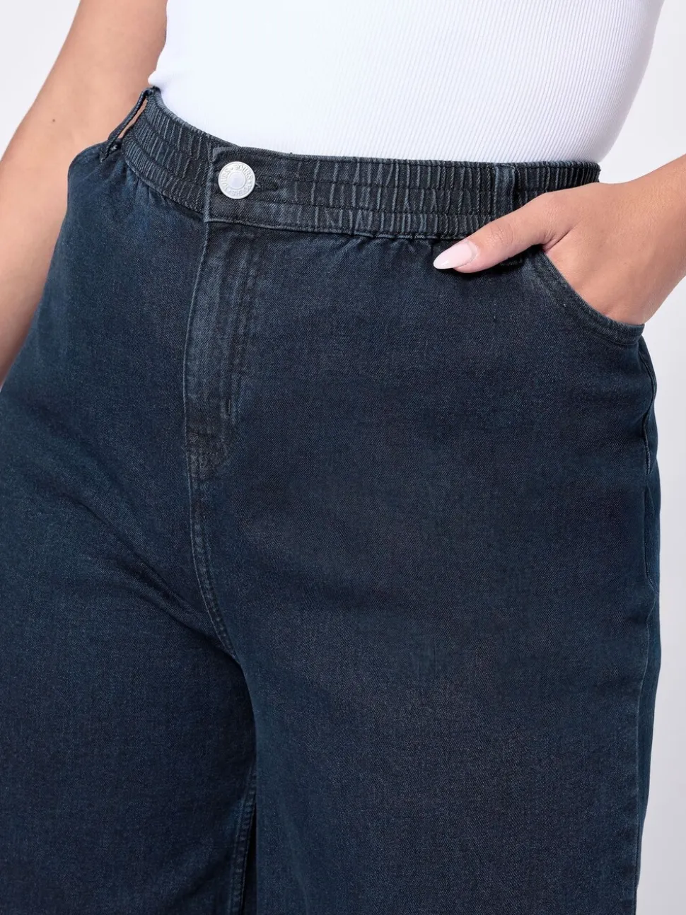 Blauw - Yours Curve Puddle Jeans met wijde pijpen