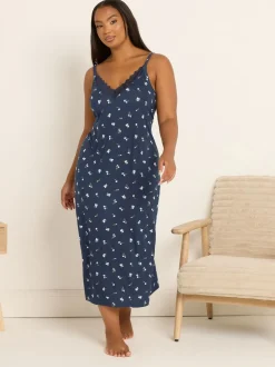 Blauw - Yours Curve Soft Touch Midaxi Chemise