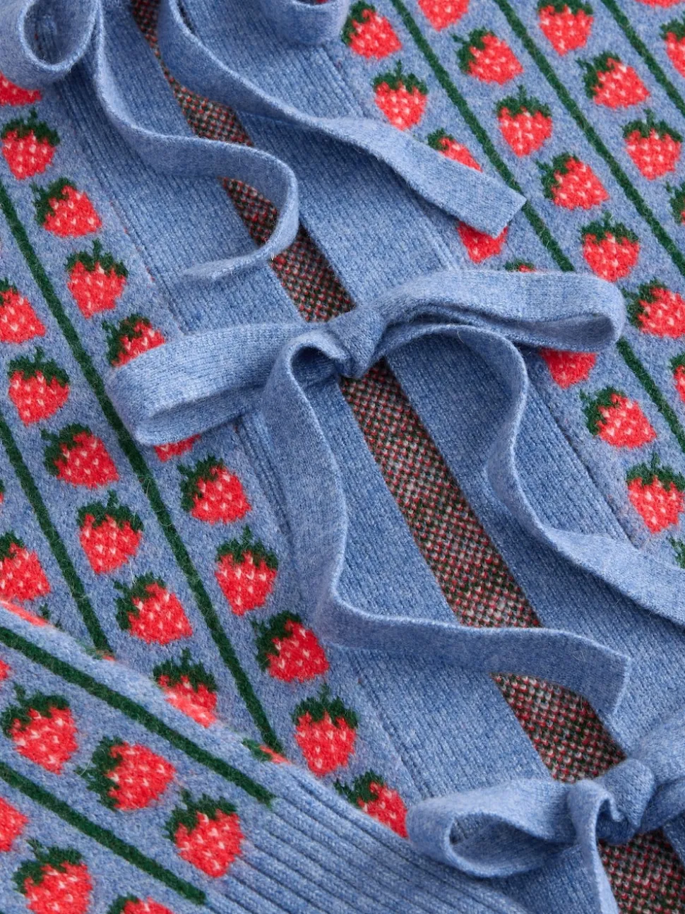Blauw aardbei - Supersoft Tie Front Knitted Cardigan