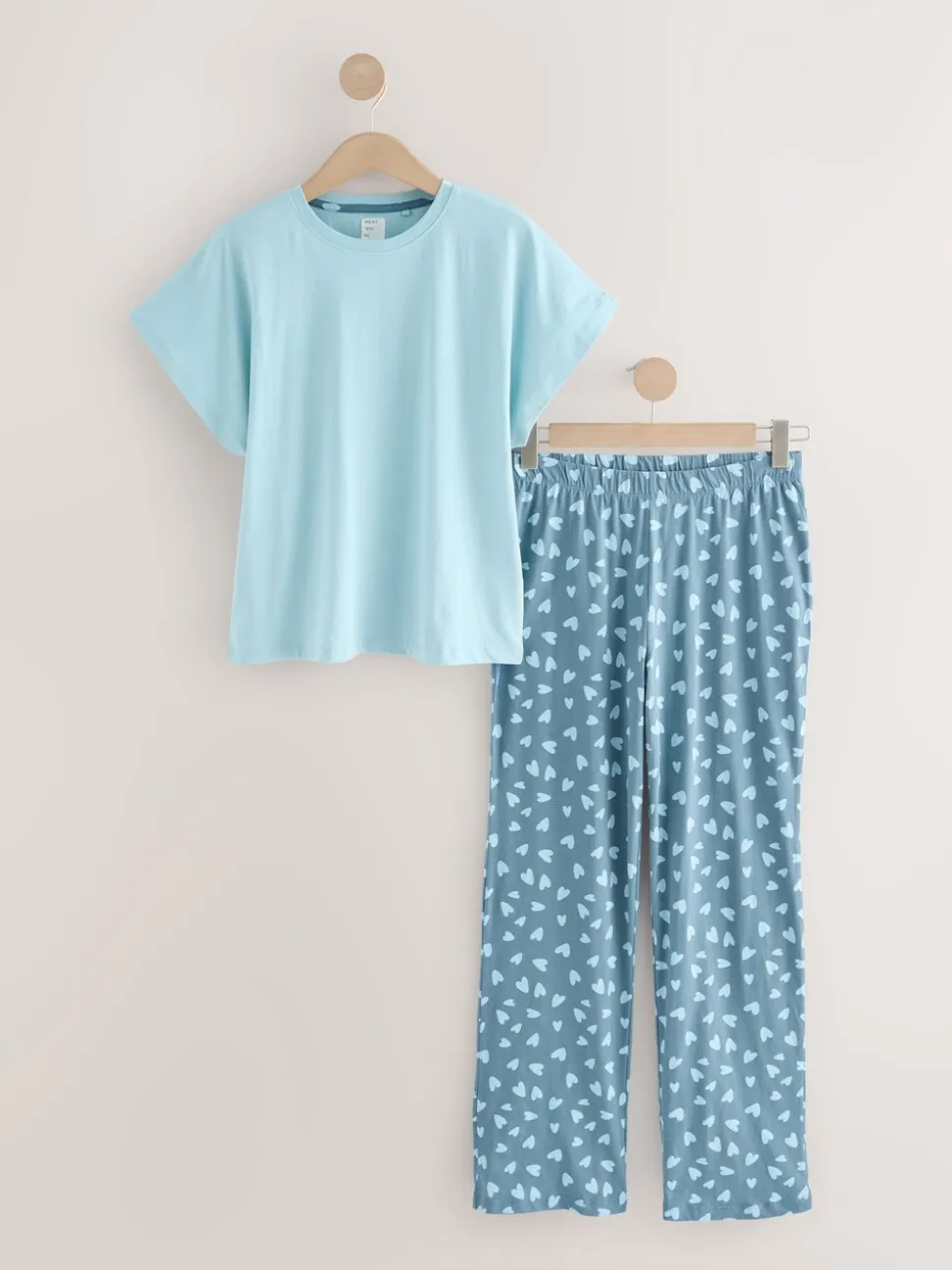 Blauw hart - Pyjama met korte mouwen