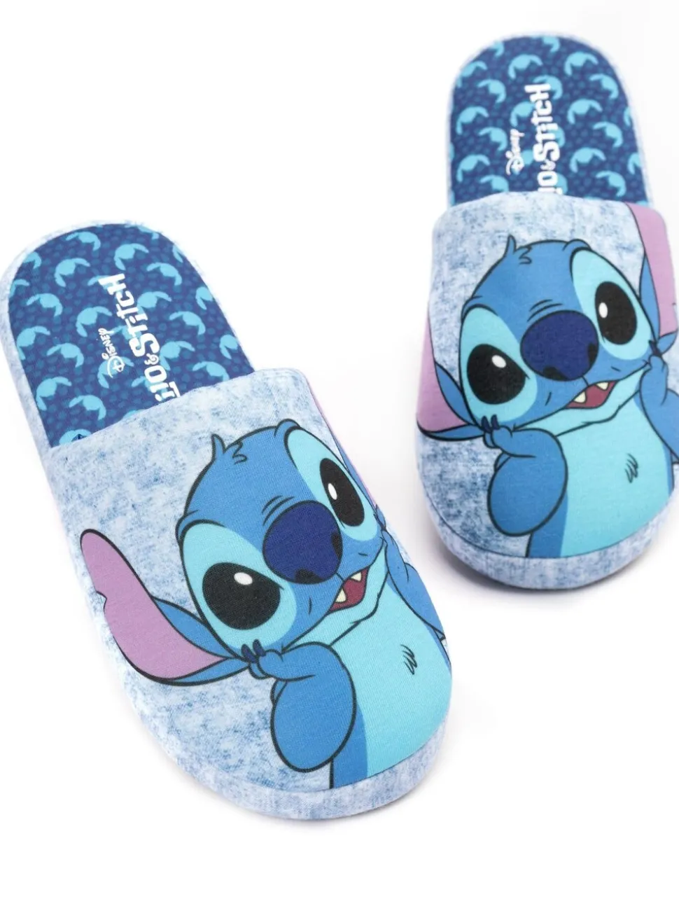 Blauw met Stitch - Vanilla Underground winterse pantoffelmuiltjes voor dames
