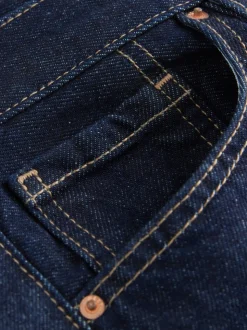 Blauw met wassing - Boyfriend-jeans met omslag