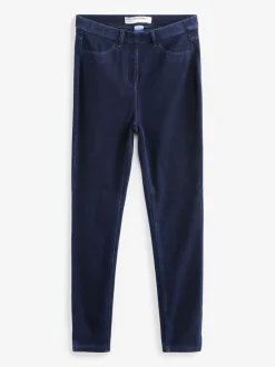 Blauw met wassing - Cropped denim jersey legging