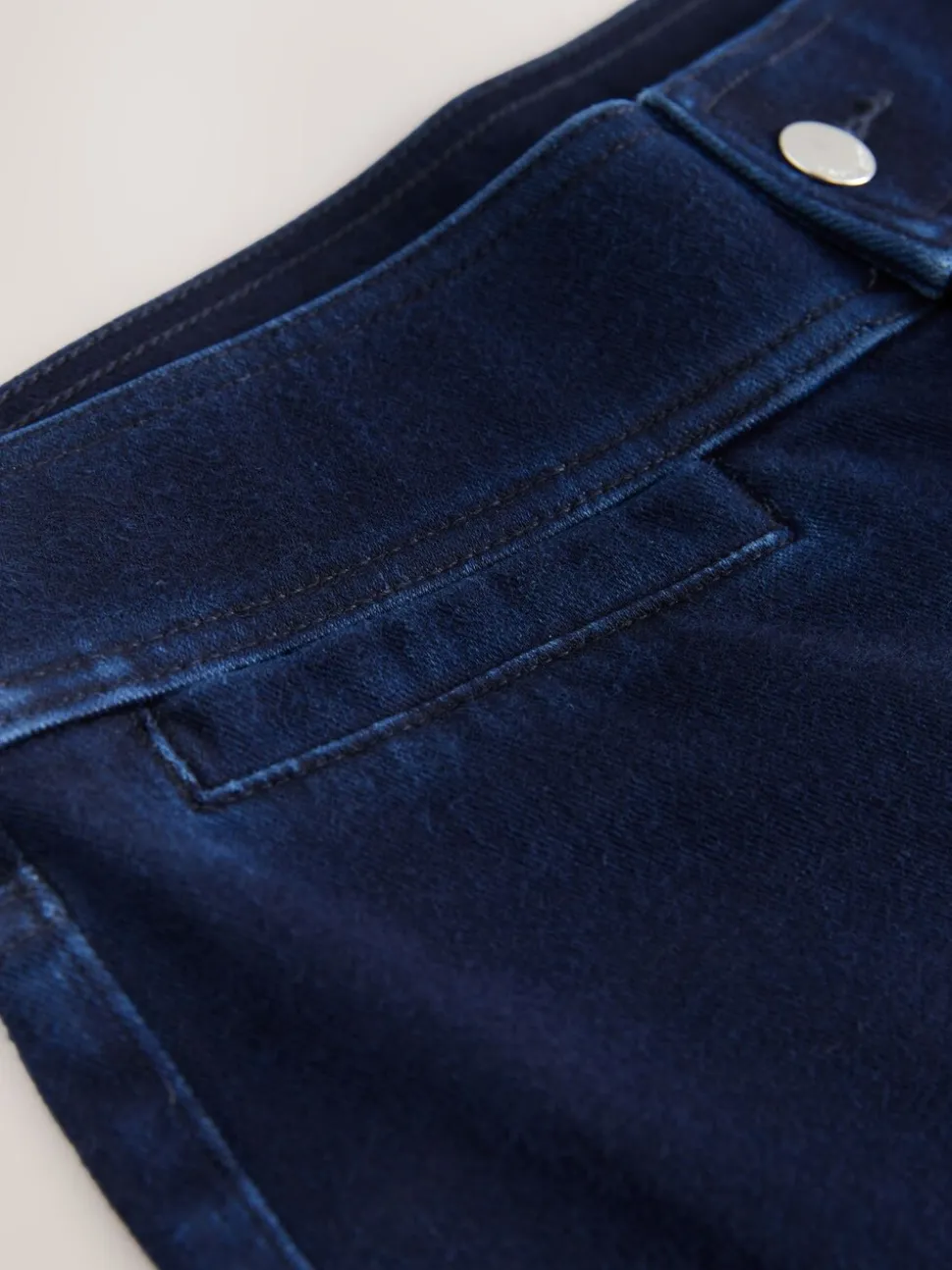 Blauw met wassing - Denim jersey legging met uitlopende pijpen