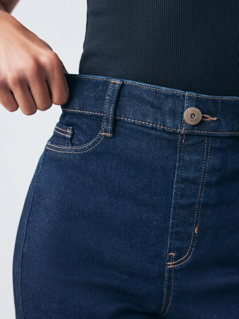 Blauw met wassing - High Rise FlexiFit Stretch Pull On Wide Leg Jeans