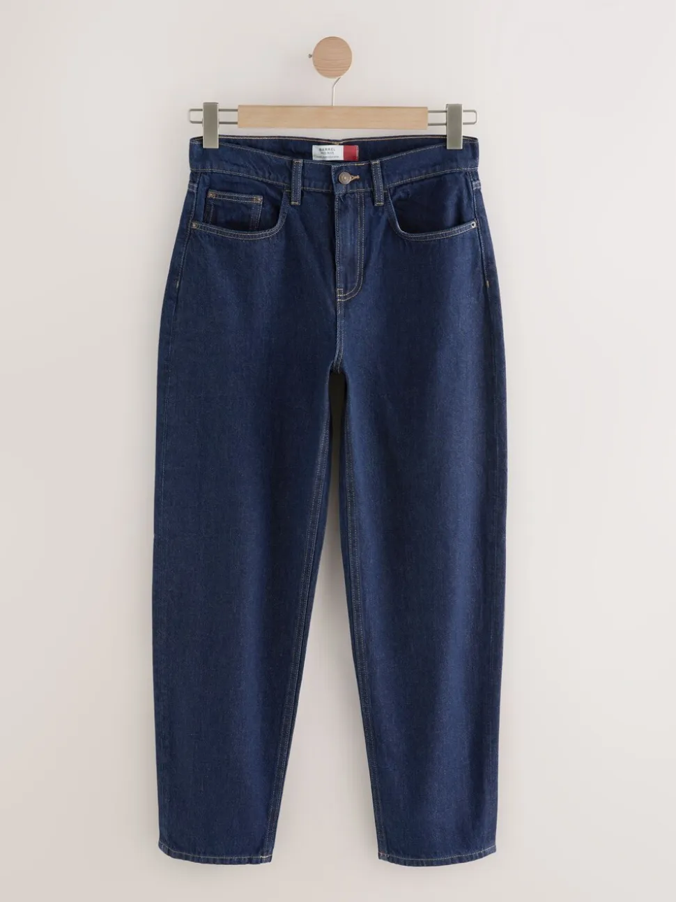 Blauw met wassing - Jeans met ruime rechte pijpen