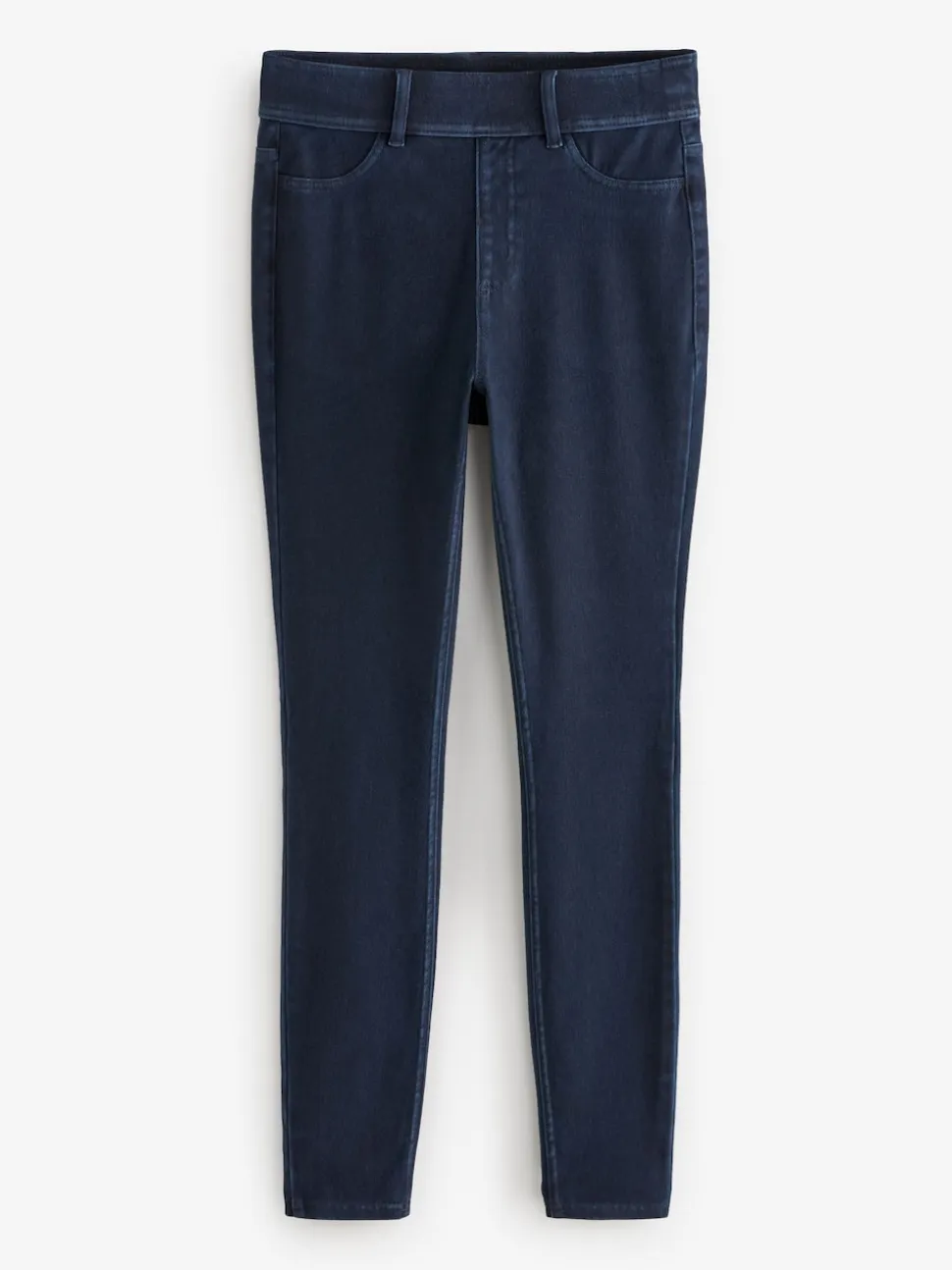 Blauw met wassing - Lange jersey denim leggings