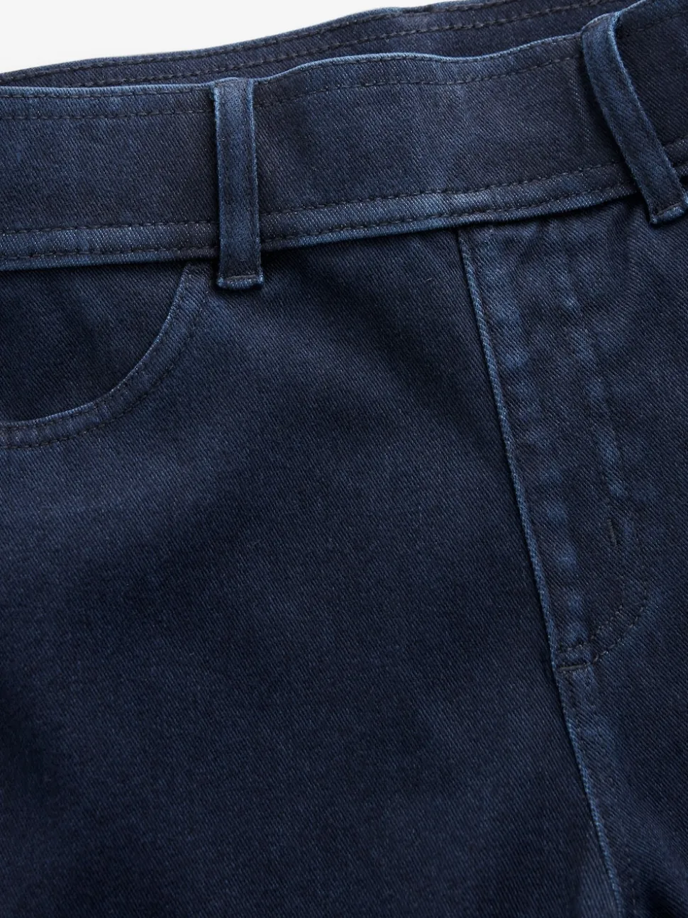 Blauw met wassing - Lange jersey denim leggings