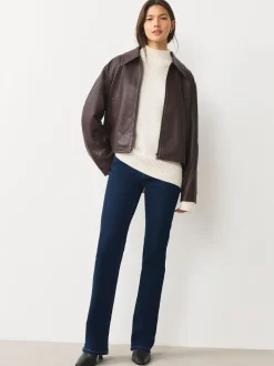 Blauw met wassing - Mid Rise Stretch Bootcut Jeans