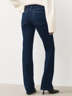 Blauw met wassing - Mid Rise Stretch Bootcut Jeans