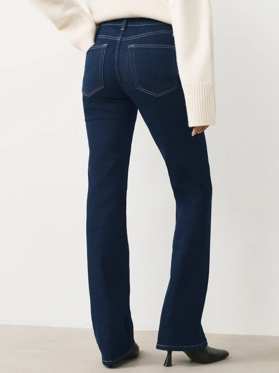 Blauw met wassing - Mid Rise Stretch Bootcut Jeans