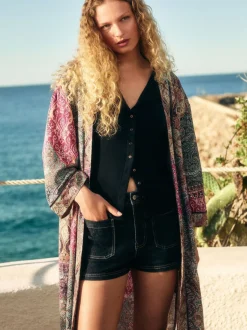 Blauw met wassing - Patch Pocket Mini Denim Shorts