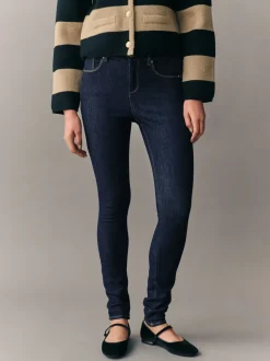 Blauw met wassing - Skinny jeans met 360° stretch