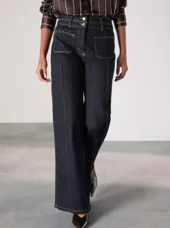 Blauw met wassing - Slim Lift and Shape Wide Leg Jeans