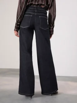 Blauw met wassing - Slim Lift and Shape Wide Leg Jeans