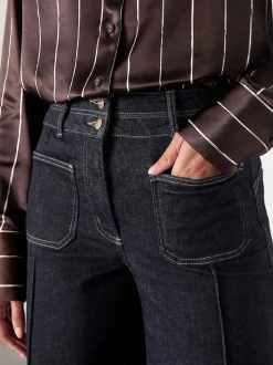 Blauw met wassing - Slim Lift and Shape Wide Leg Jeans