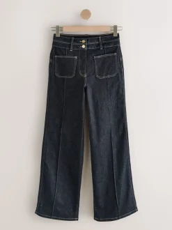 Blauw met wassing - Slim Lift and Shape Wide Leg Jeans