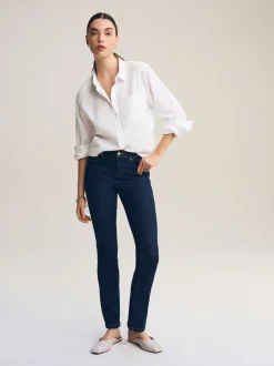 Blauw met wassing - Superzachte slim-fit jeans