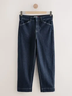 Blauw met wassing - Wide Leg Barrel Denim Jeans