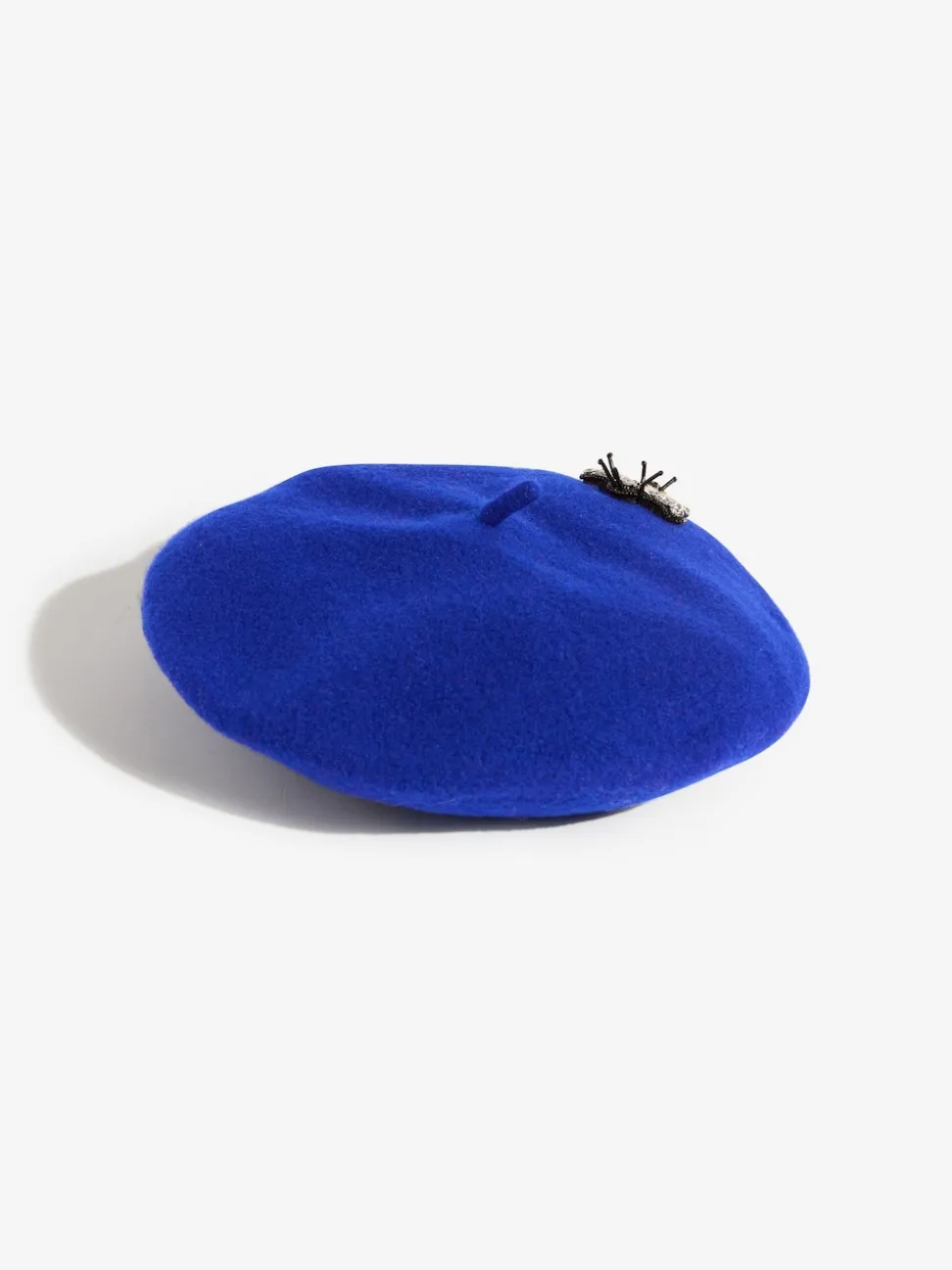 Blauw versierd - Love & Roses Beret Hat