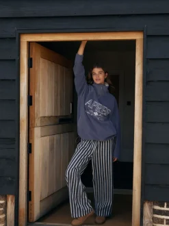 Blauwe Apres - Fleece trui met korte rits