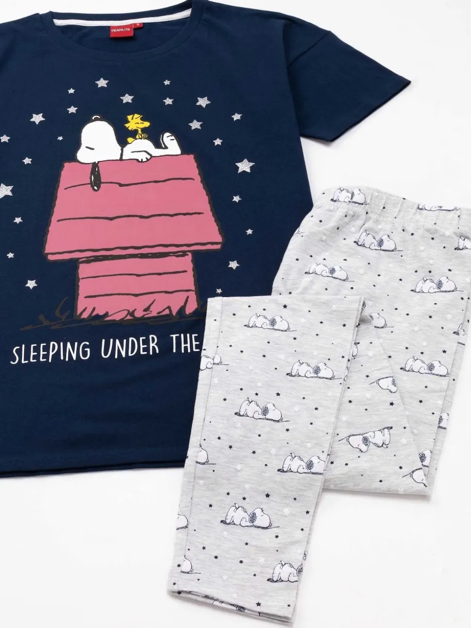 Blauwe Snoopy - Vanilla Underground Snoopy Korte Broek Pyjama's Set