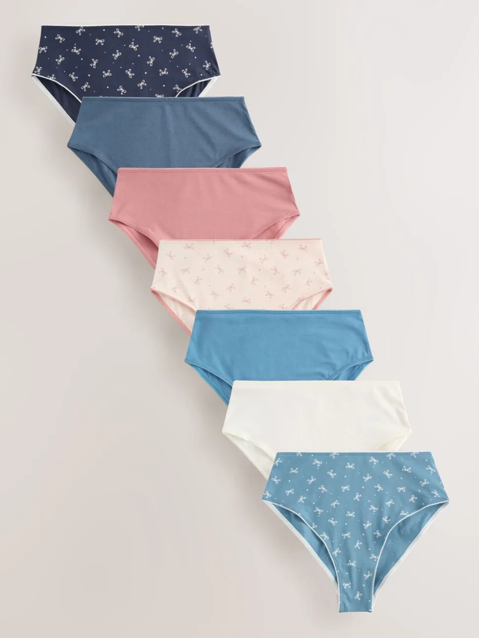 Blauwe strikken - Set van 7 slips met hoog katoengehalte
