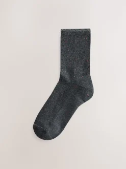 Blauw/grijs - Set van 4 paar sokken met kussenzool