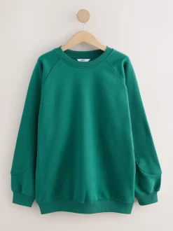 Blauwgroen - Relaxed Fit Heavyweight Longline Crew Neck Sweatshirt
