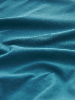 Blauwgroen - T-shirt met kapmouwtjes