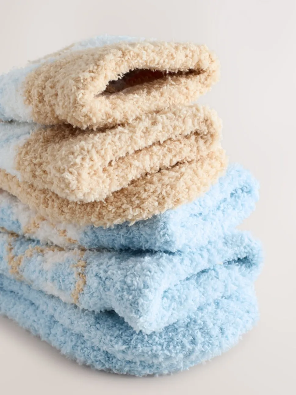 Blauw/Naturel Argyle - Set van 2 paar behaaglijke enkelsokken