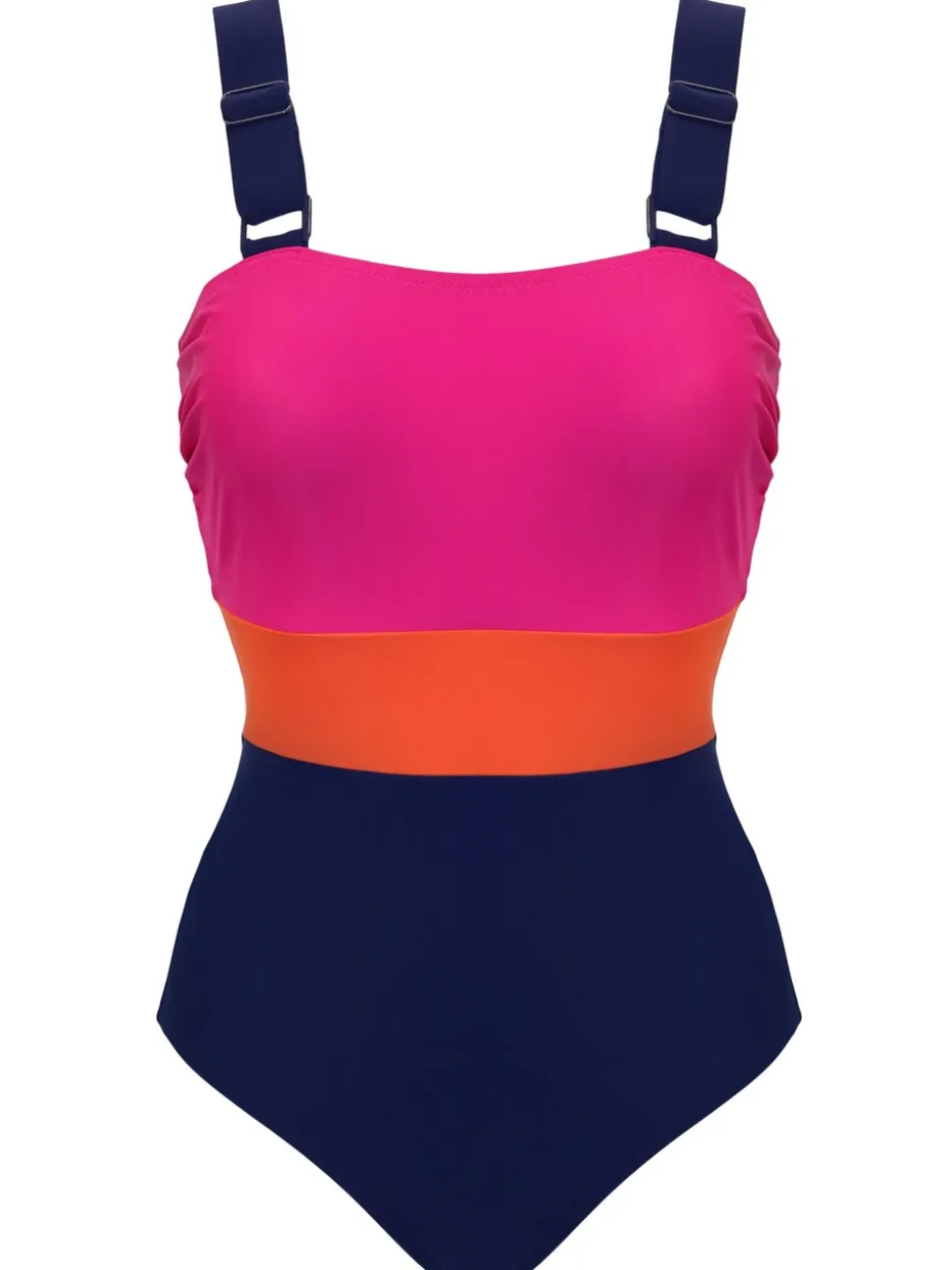 blauw/roze - Pour Moi Palm Springs corrigerend badpak met kleurvlakken