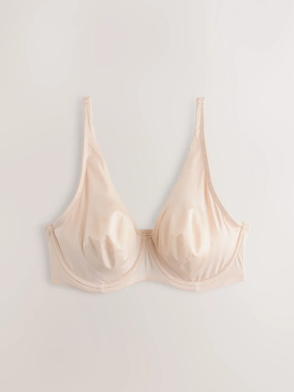 Blauw/roze/crème - Verpakking van 3 gladmakende T-shirtbeha's van microvezel, cupmaat DD+, ultiem comfort