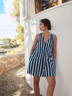 Blauw/wit - Jersey Summer Playsuit
