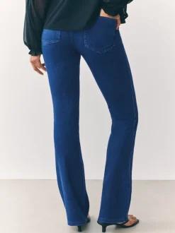 Blauw/Zwart - Set van 2 lange jersey denim bootcut leggings