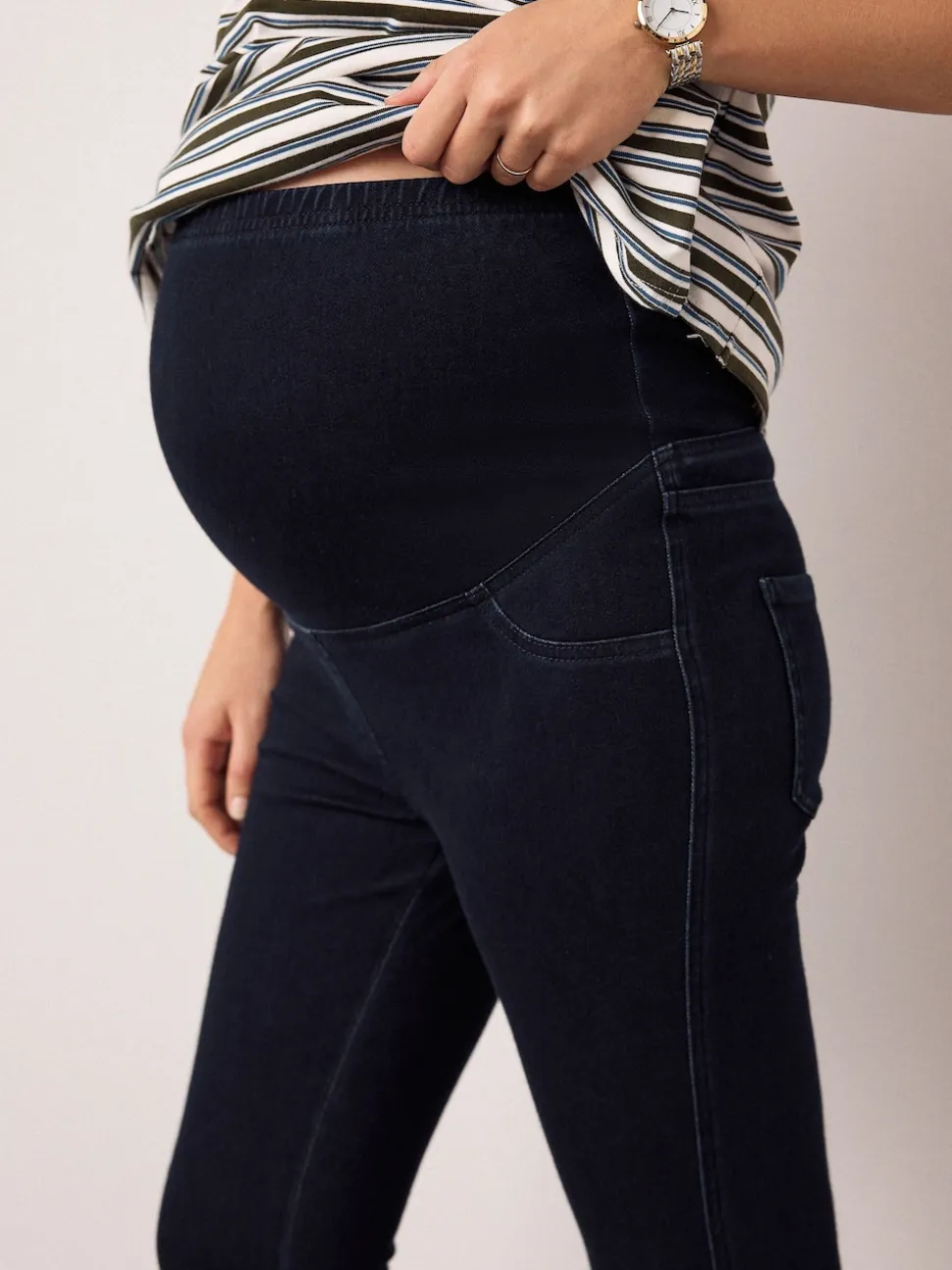 Blauw/Zwart - Verpakking van 2 denim zwangerschapsjeggings