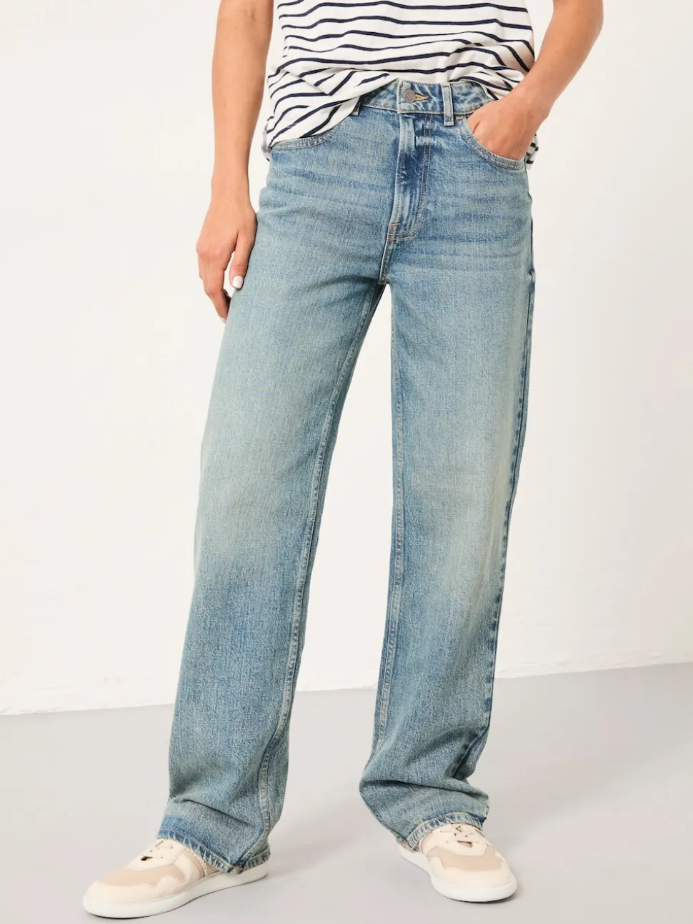 Bleach Wash Denim - FatFace Relaxed Straight Jeans
