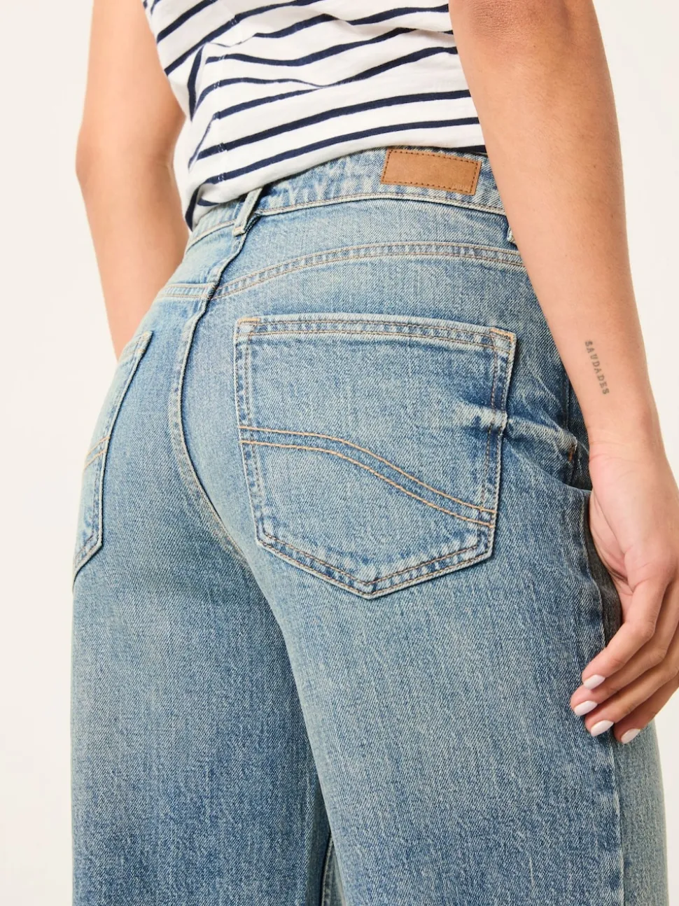 Bleach Wash Denim - FatFace Relaxed Straight Jeans