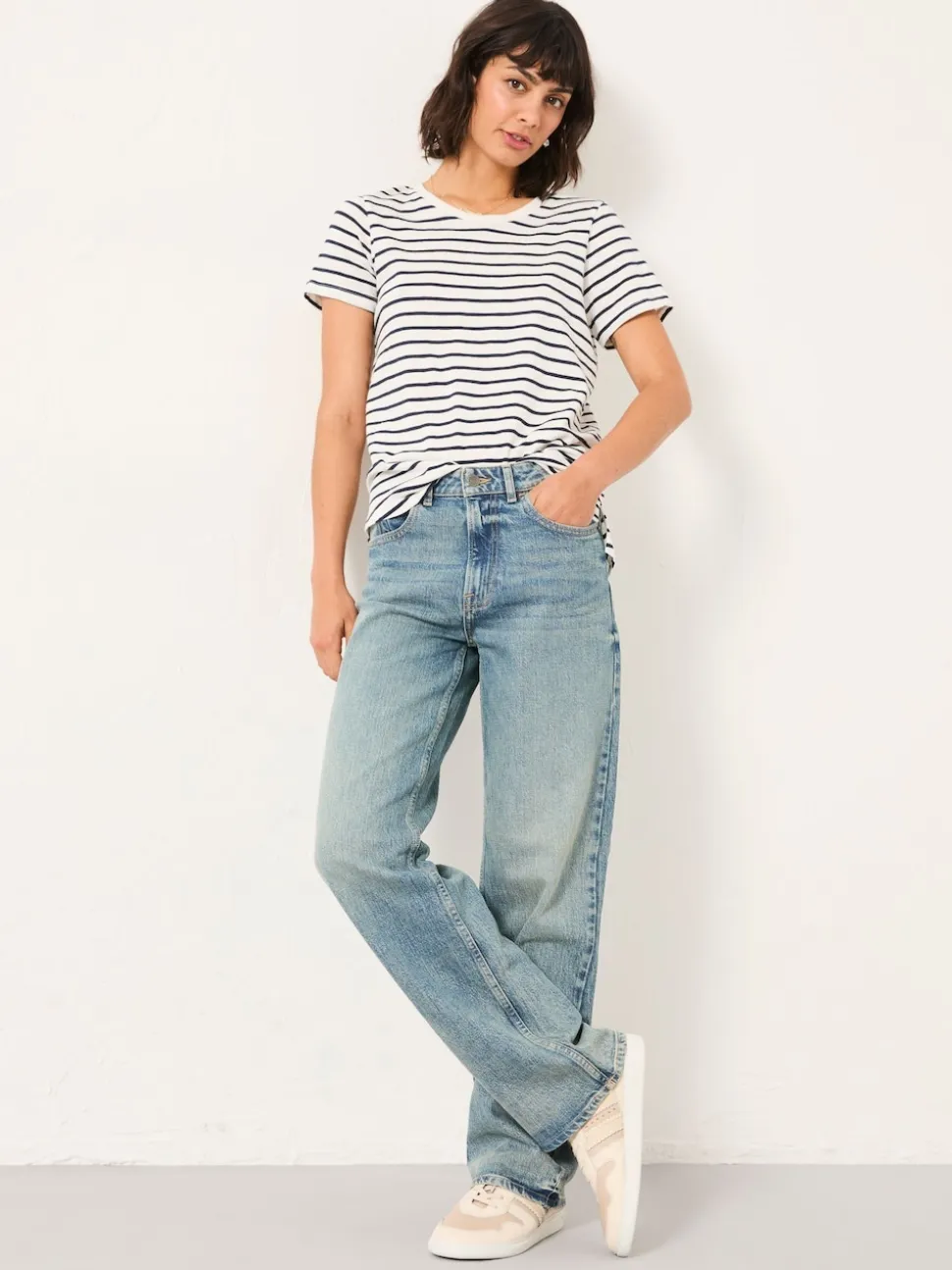 Bleach Wash Denim - FatFace Relaxed Straight Jeans