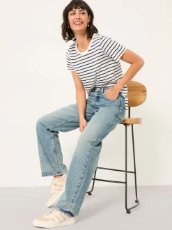 Bleach Wash Denim - FatFace Relaxed Straight Jeans