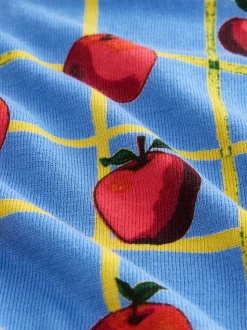 Blue Apple Check Pattern - Soft Touch Ronde hals Katoen Rijke Trui