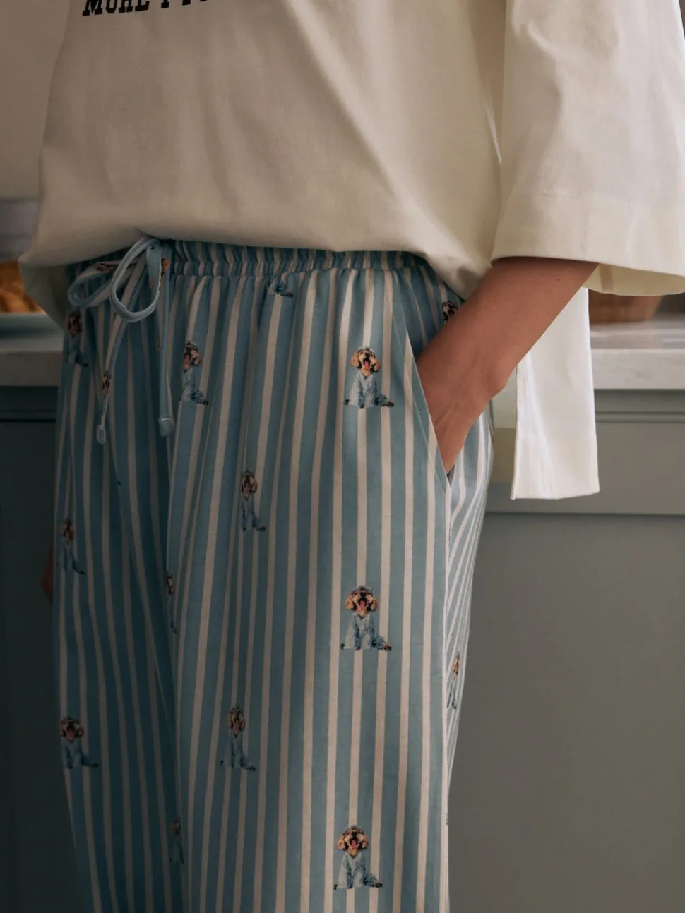 Blue Charlie The Cockapoo - Tricot pyjama met korte mouwen