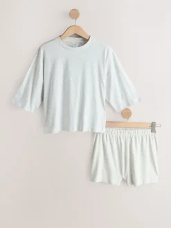 Blue/Grey/Pink Floral - Korte pyjamaset 3 stuks