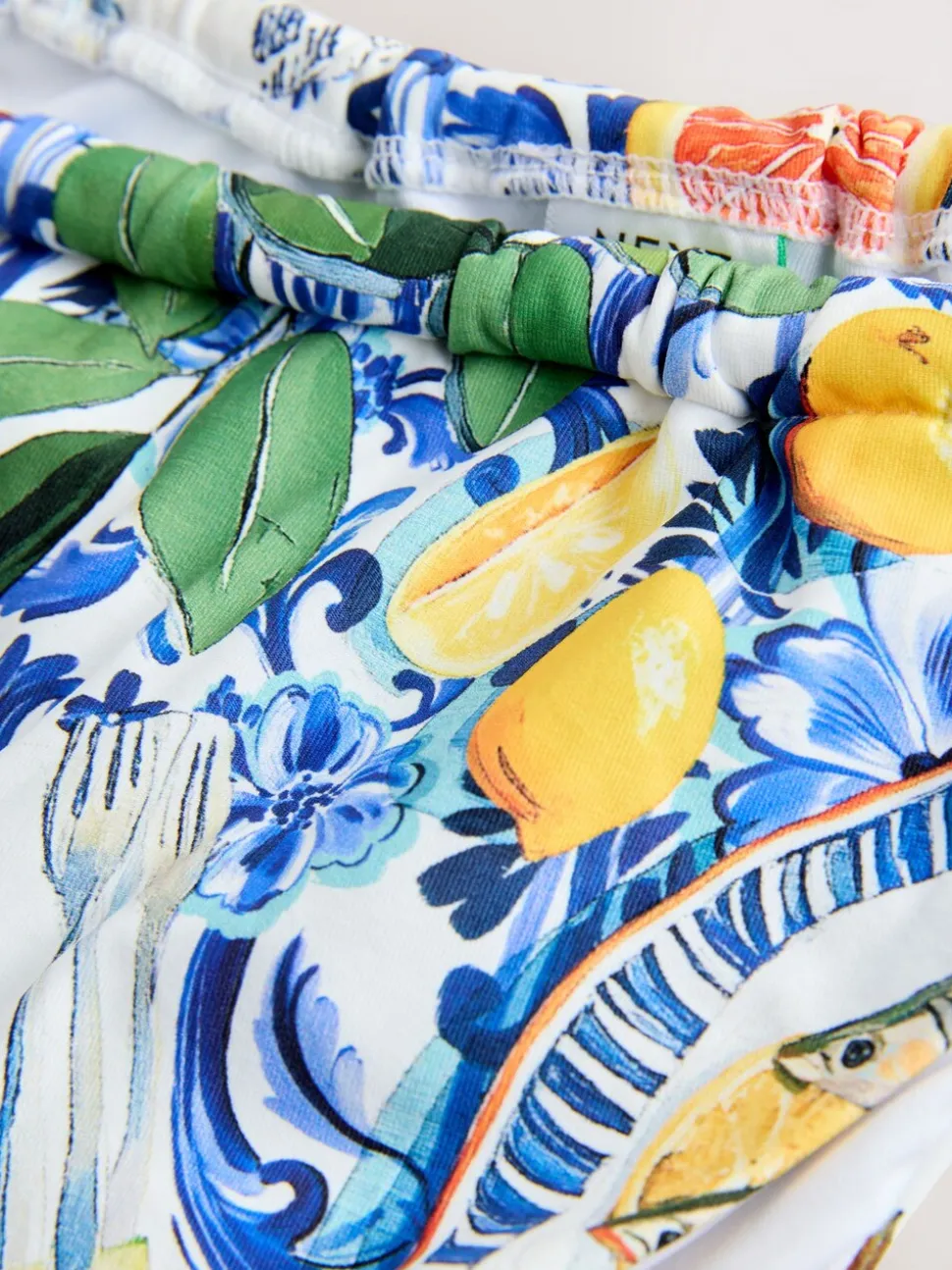 Blue/White Porcelain Sardine Print - Bikinibroekjes