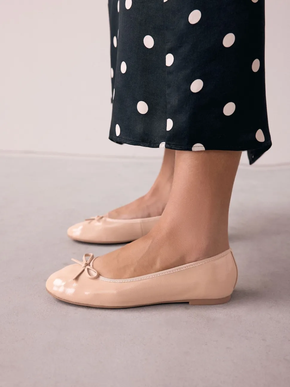 Blush Roze lakleer - Ballerina's met ronde neus