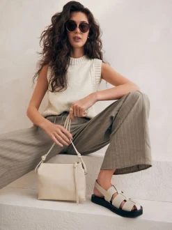 Bone crème - Leren crossbodytas